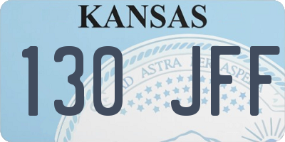 KS license plate 130JFF