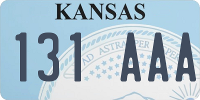 KS license plate 131AAA