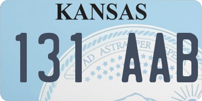 KS license plate 131AAB