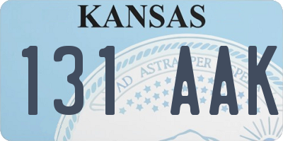 KS license plate 131AAK