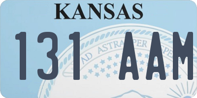 KS license plate 131AAM