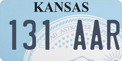 KS license plate 131AAR