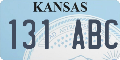KS license plate 131ABC