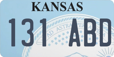 KS license plate 131ABD