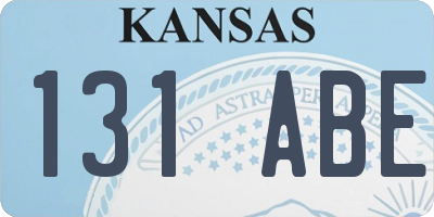 KS license plate 131ABE