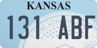 KS license plate 131ABF