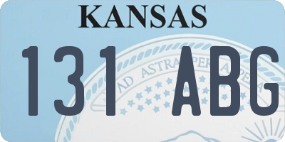 KS license plate 131ABG