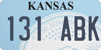 KS license plate 131ABK