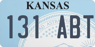 KS license plate 131ABT