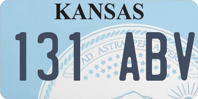 KS license plate 131ABV