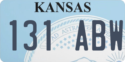 KS license plate 131ABW