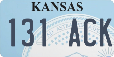 KS license plate 131ACK