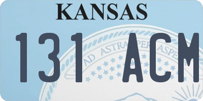 KS license plate 131ACM