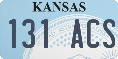 KS license plate 131ACS