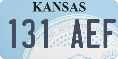 KS license plate 131AEF