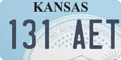 KS license plate 131AET