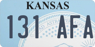 KS license plate 131AFA