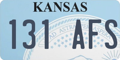 KS license plate 131AFS