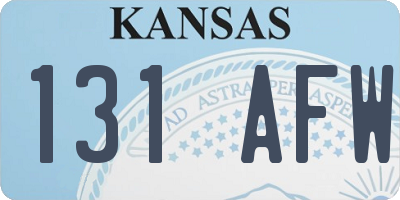 KS license plate 131AFW