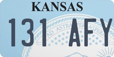 KS license plate 131AFY