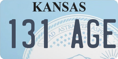KS license plate 131AGE
