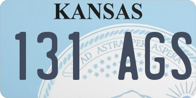 KS license plate 131AGS