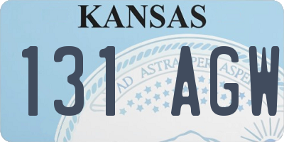 KS license plate 131AGW