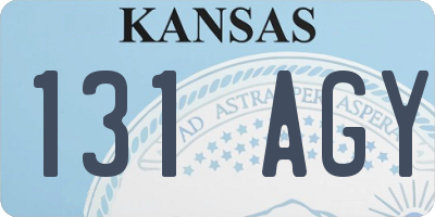 KS license plate 131AGY