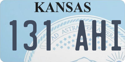 KS license plate 131AHI