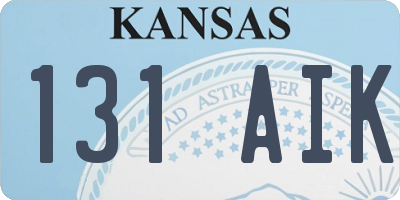 KS license plate 131AIK