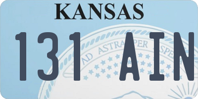 KS license plate 131AIN