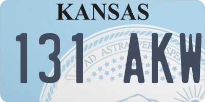 KS license plate 131AKW