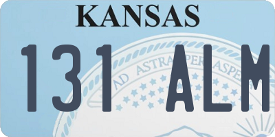 KS license plate 131ALM