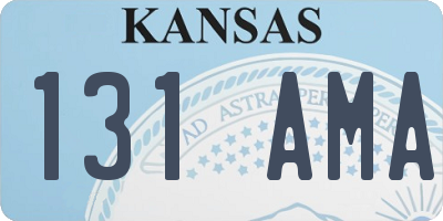 KS license plate 131AMA