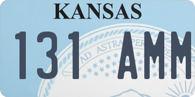 KS license plate 131AMM