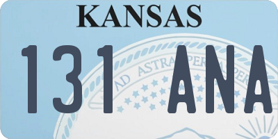 KS license plate 131ANA