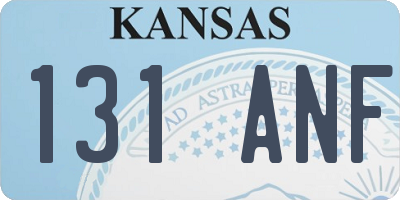 KS license plate 131ANF