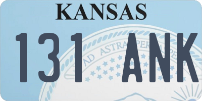 KS license plate 131ANK