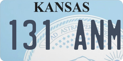 KS license plate 131ANM