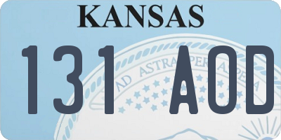 KS license plate 131AOD