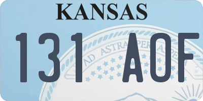 KS license plate 131AOF