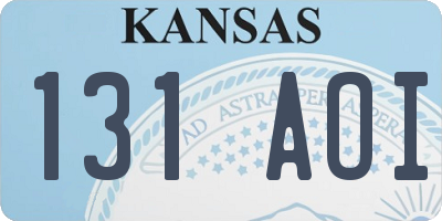 KS license plate 131AOI