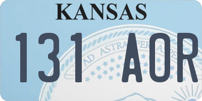 KS license plate 131AOR