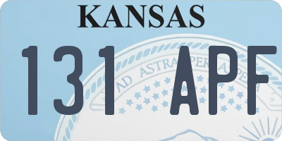 KS license plate 131APF