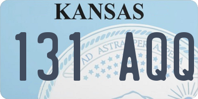 KS license plate 131AQQ