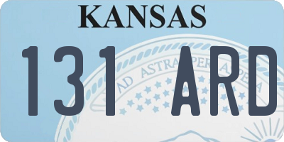 KS license plate 131ARD