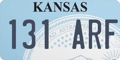 KS license plate 131ARF