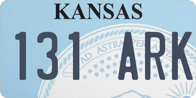 KS license plate 131ARK