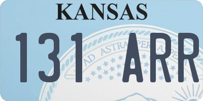 KS license plate 131ARR