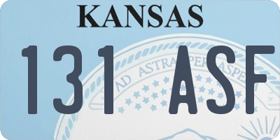 KS license plate 131ASF